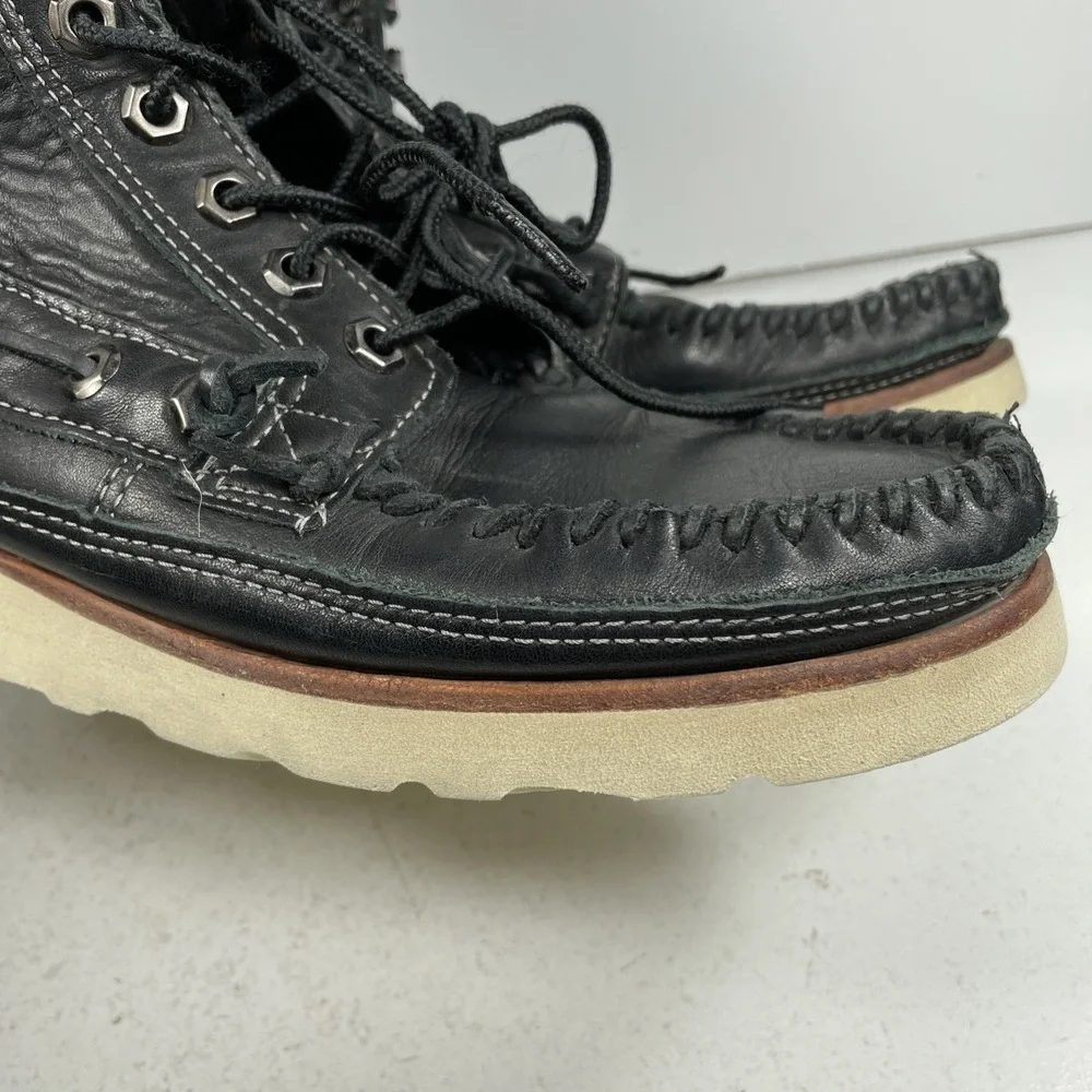Sebago Shoreham Boots Mens Hiking Hunting Size 7.5 Black Leather Casual